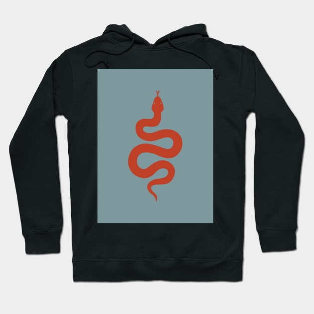 Snake Charm Red & Teal Hoodie by S0CalStudios